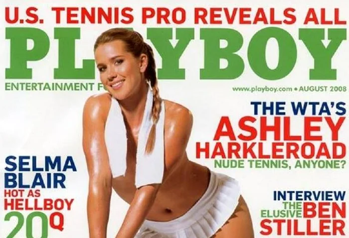 Ashley Harkleroad, on the first page in Playboy, in 2008