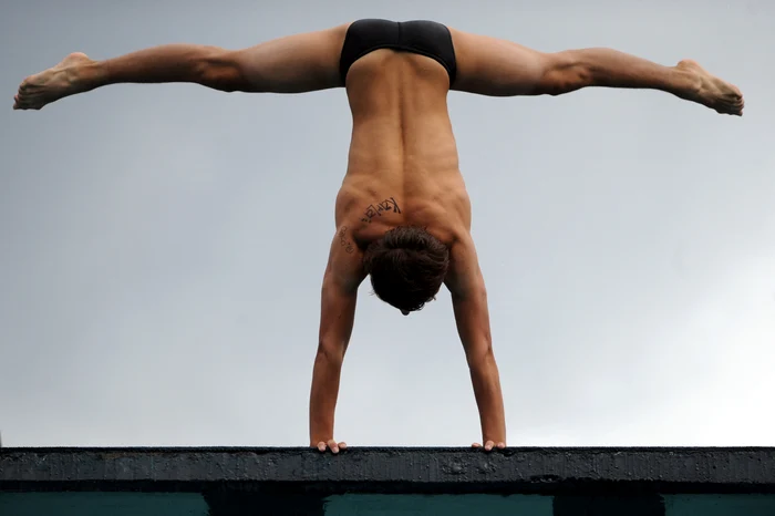 Diego Balleza knows how to stand in his hands