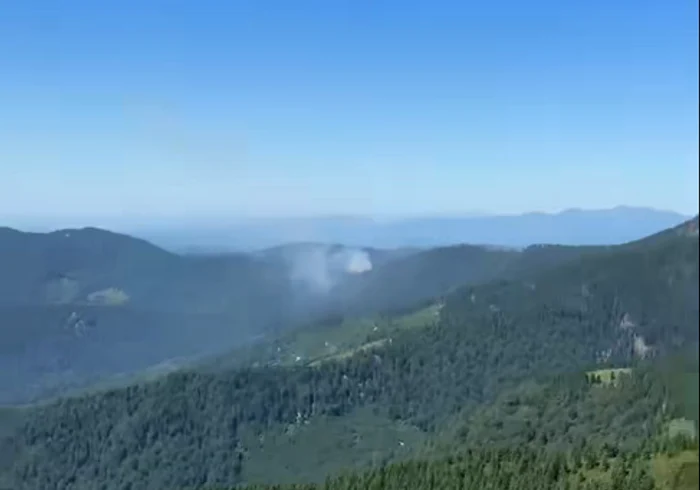The fire broke out in the Țibleş Mountains Photo video capture