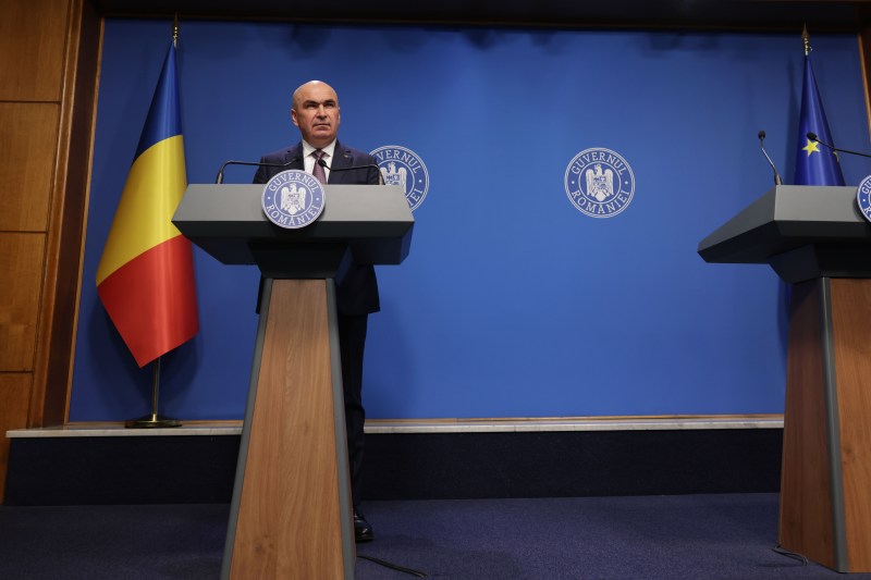 Prime Minister Ilie Bolojan holds a press conference on the new fiscal measures, at the Victoria Palace in Bucharest, July 2, 2025. Inquam Photos / George Călin