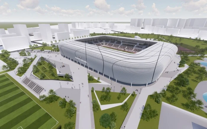The sketch of the new stadium. Photo: Hunedoara City Hall