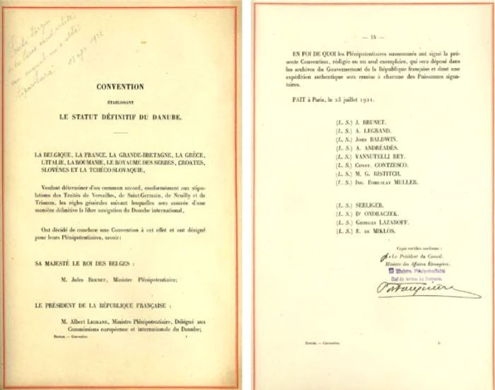 La 23 iulie 1921 a fost semnată Convenția de la Paris FOTO: Arhivă