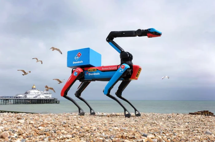 Robot Domino dog shape, pizza delivery