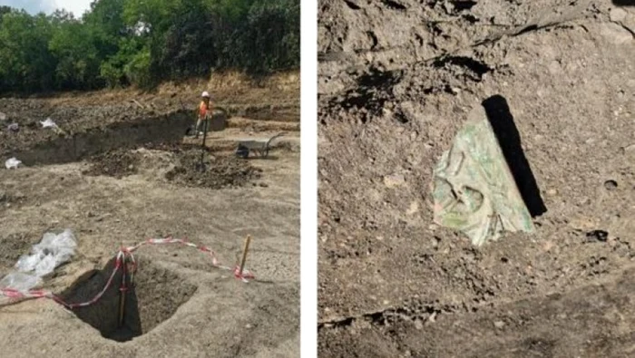 The artifacts discovered date from the period of the first iron age. Photo: CJ Bistriţa-Năsăud