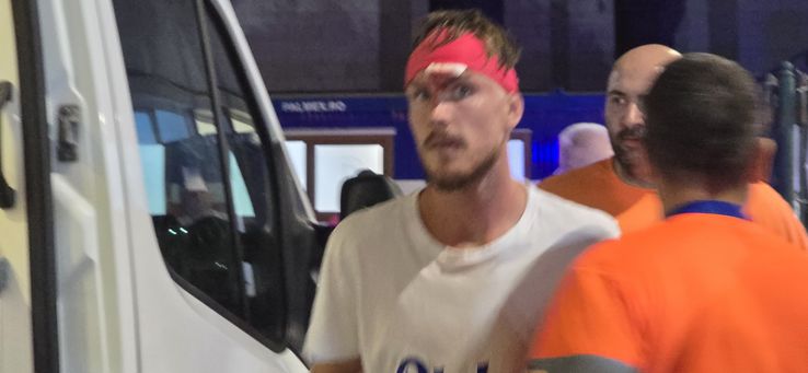 Ambulance at the stadium for two players after Steel Galati - Dinamo