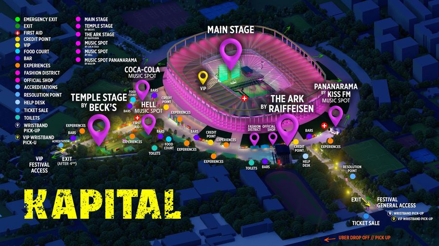 All the useful information for those who come to the festival The Kapital Neversea begins, on the National Arena »All the details you need if you go to the Bucharest Festival