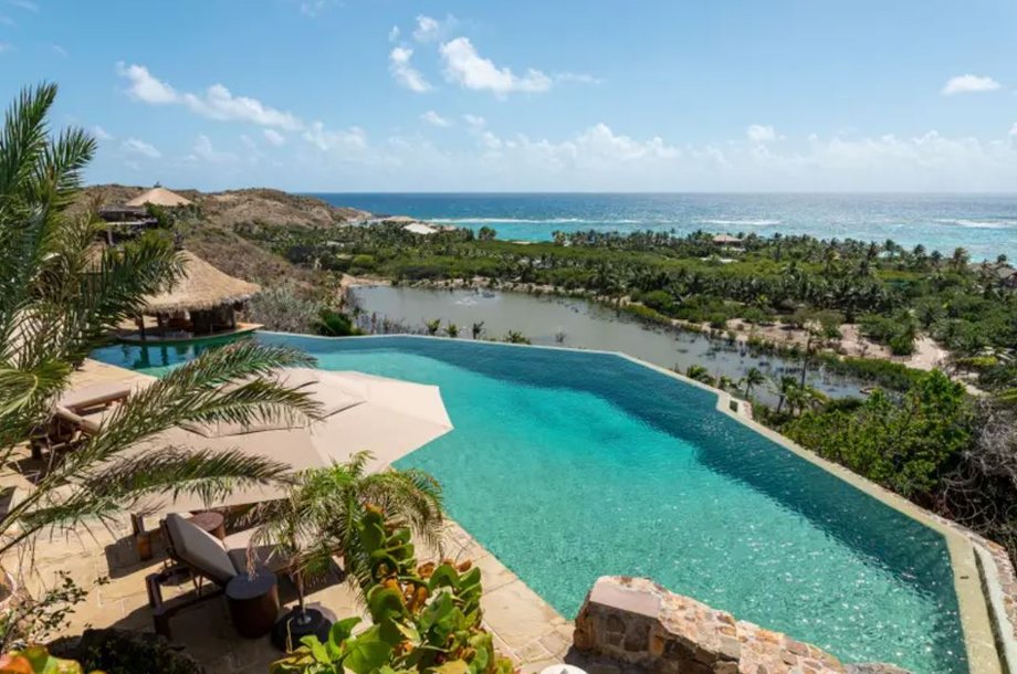 The Great House roof swimming pool on Necker island