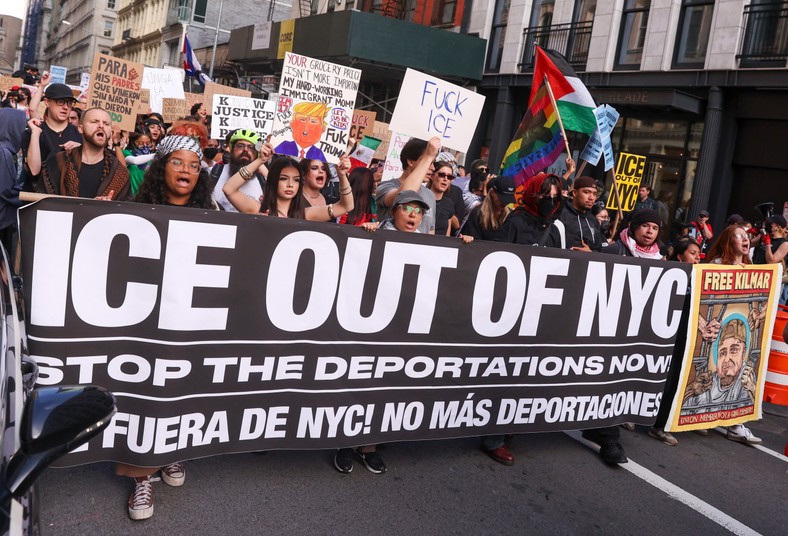 Protest against the raids of ICE migration services in the USA, New York, USA, June 10, 2025.