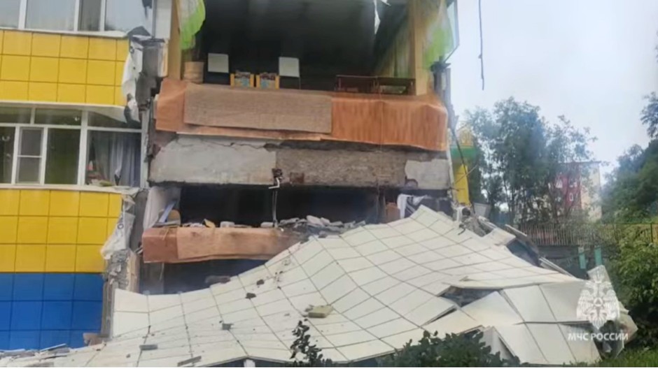 Destroyed kindergarten in Petropavlovsk Kamchatki