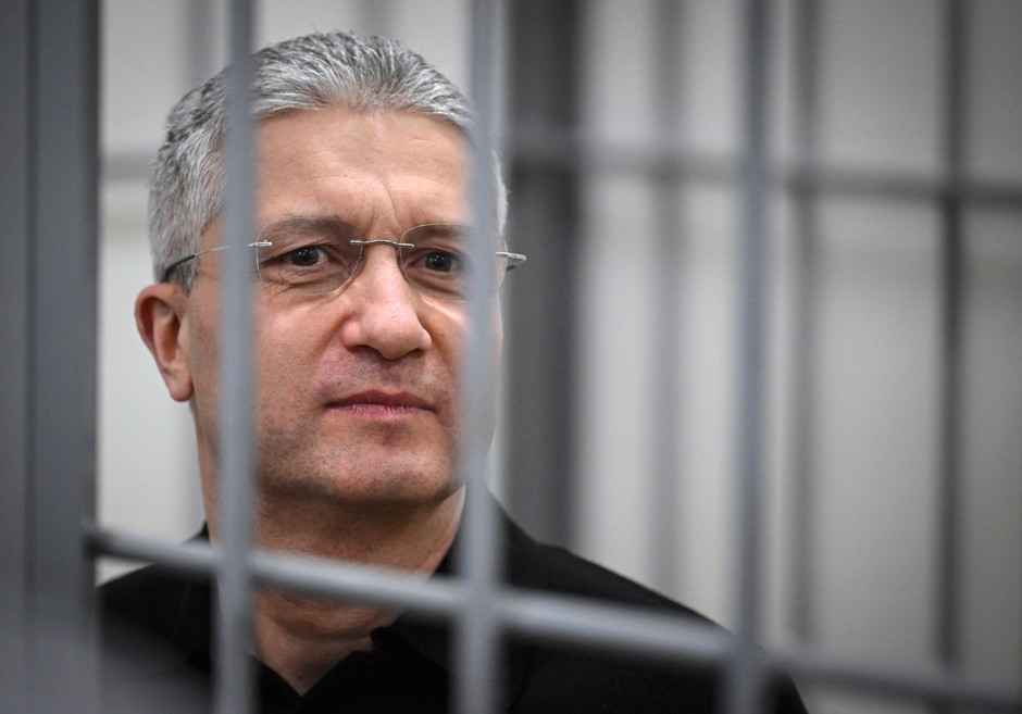 The former deputy minister of defense of Russia Timur Ivanov listens to the sentence during a trial in a court in Moscow, on July 1, 2025.