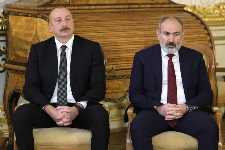President of Azerbaijan Ilham Alijew and Prime Minister Armenia Nikol Paszynian, St. Petersburg, December 26, 2023.