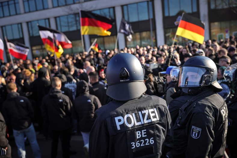 March of Extremely Right and Neo -Nazi groups in Berlin, Germany, March 22, 2025.