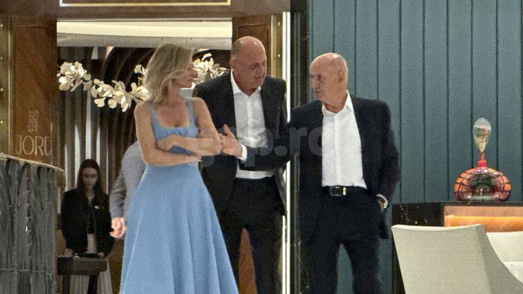 Dan Șucu, Diana Șucu and George Copos on the day of Mircea Lucescu. Photo: gsp.ro.