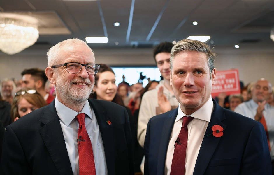 Jeremy Corbyn, the then leader of the Labor Party, and Keir Starmer. Harlow, November 5, 2019