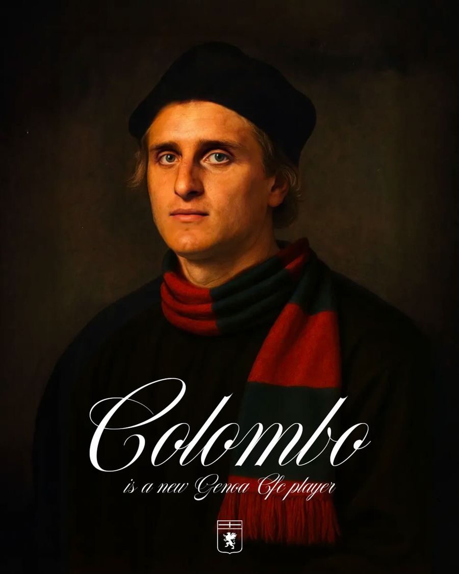 Lorenzo Colombo, officially presented in Genoa. Photo: Facebook @Genoa CFC Genoa, a unique presentation of the striker brought from AC Milan: