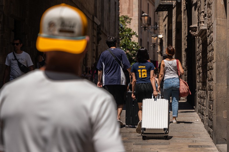 Tourists in Barcelona, Spain, June 21, 2025.