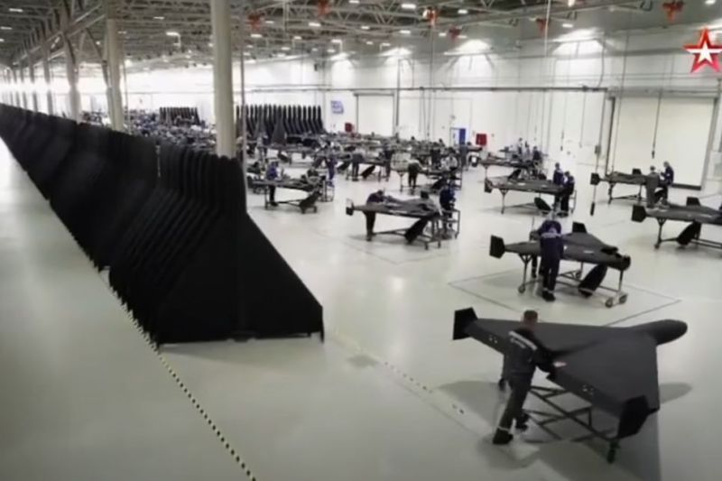 Video recording showing how dozens of teenagers work in a drone factory in Russia, to fulfill Putin's dream