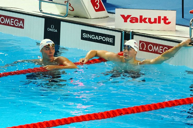 David Popovici, after the series at 200 m free in the Singapore / Photo basin: Roxana Fleșeru (gsp.ro)