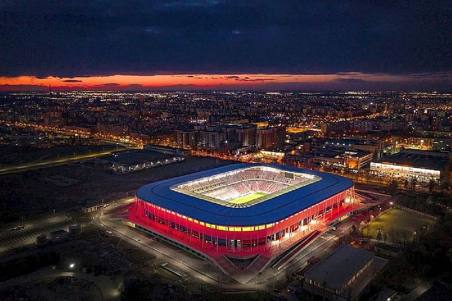 The Ghencea stadium, at night How many tickets were sold at FCSB - CFR Cluj, Romanian Super Cup + FRF amount