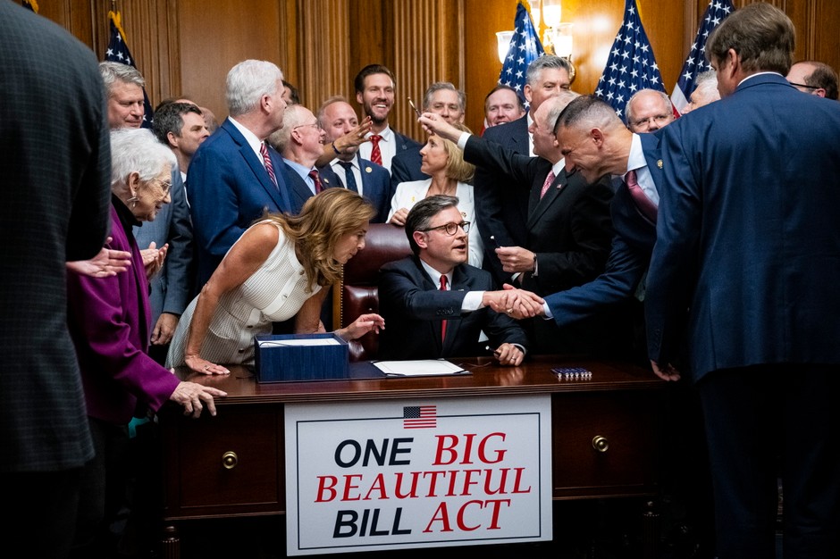 Chairman of the Chamber of Representatives Mike Johnson after the receipt of the Republican Budget Act in Kapitol in Washington, USA, July 3, 2025.
