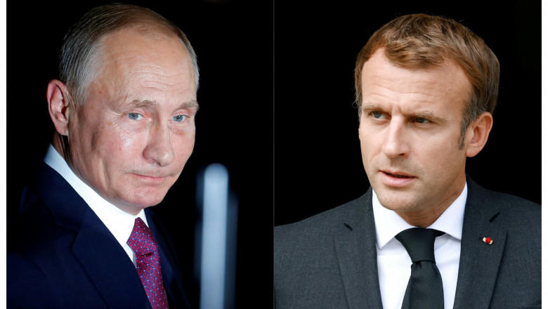 Vladimir Putin and Emmanuel Macron, photo: photo collage Profimedia Images