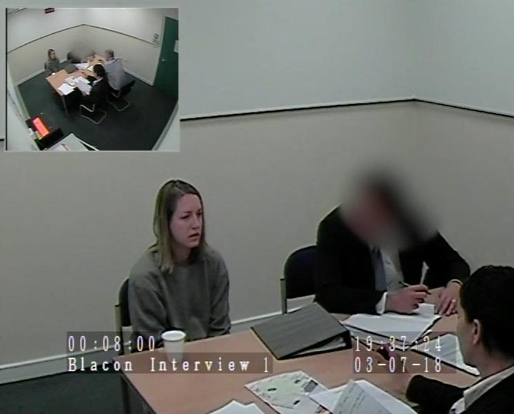 Lucy Letby during an interrogation, photo: Cheshire Police / Mega / The Mega Agency / Profimedia