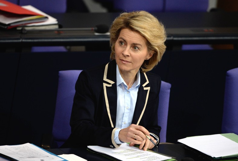 Ursula von der Leyen as a minister of defense during a meeting of the German Bundestag. Berlin, January 16, 2014