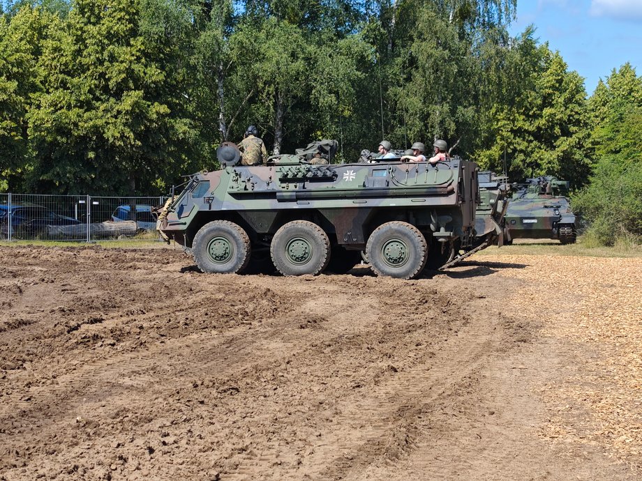 Those willing could ride an armored vehicle
