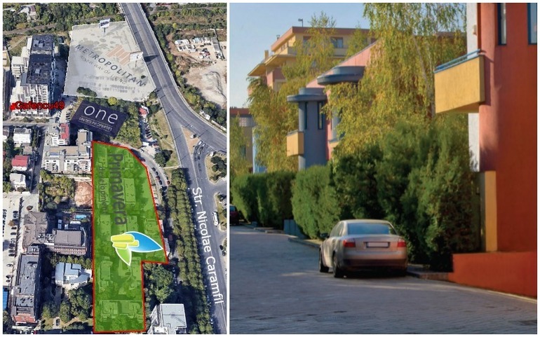 Premiere the first neighborhood of villas in Romania demolished. What does the photo appear in place