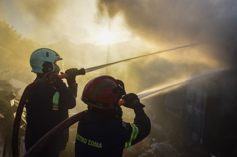 Large fire in one of the largest islands in Greece. Authorities have ordered the evacuation of two villages