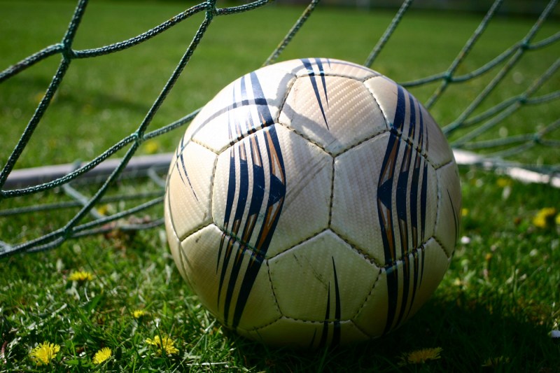 Gate, football ball, football field, football match