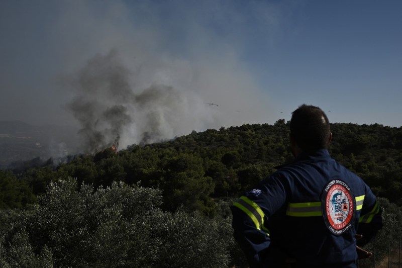 Proportions fire near Athens. Firefighters are worried about the next day