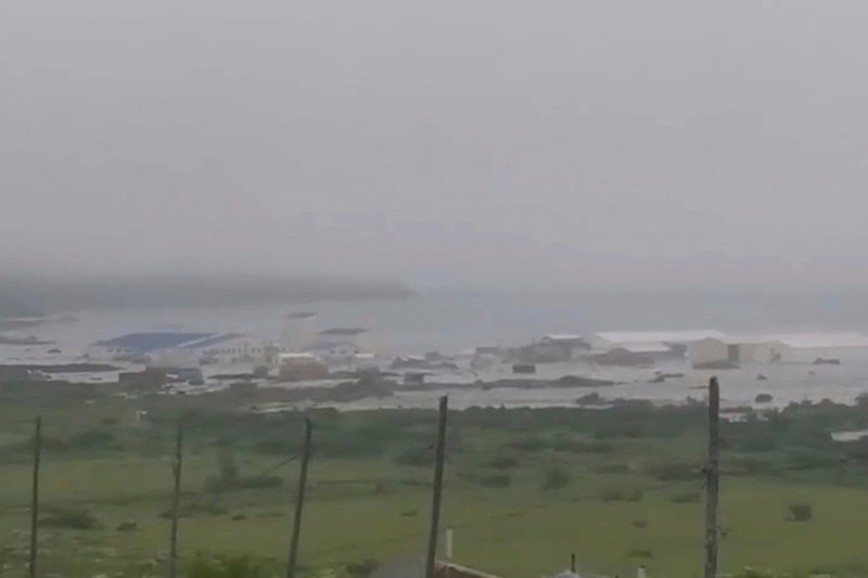 The first pictures after three waves of tsunami hit a Russian city after the massive earthquake of 8.8