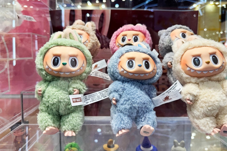 Labubu mascots in a store in the United Arab Emirates, May 18, 2025.