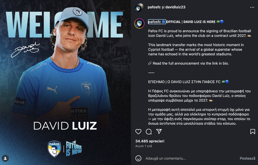 Pafos hit the transfer market »Vlad Dragomir will be a colleague with a Champions League winner