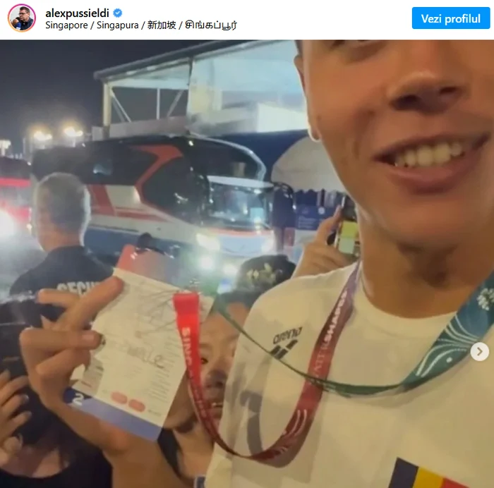 David Popovici obtained the autograph to Pan Zhanle. Photo Instagram 