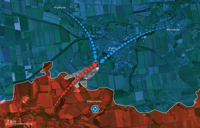 The Russians managed to pierce the front next to Zvirove Photo via Euromaidan Press