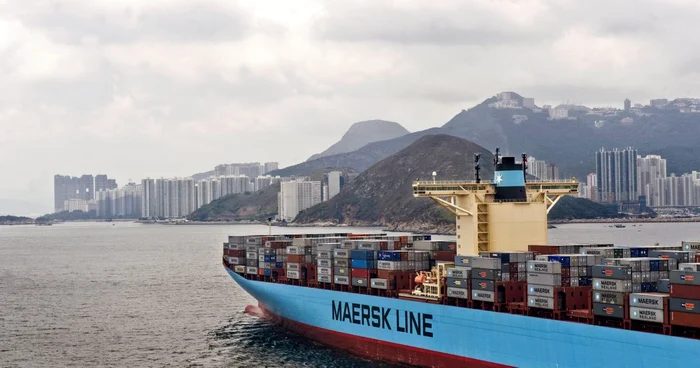 Ship of the largest maritime carrier in the world loaded with containers
