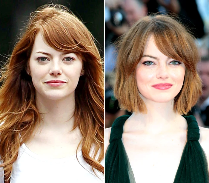 Emma Stone with long hair and bob haircuts in layers Adevărul archive