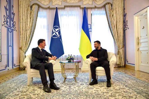NATO chief was received by President Zelenski at Kyiv / Photo source: X
