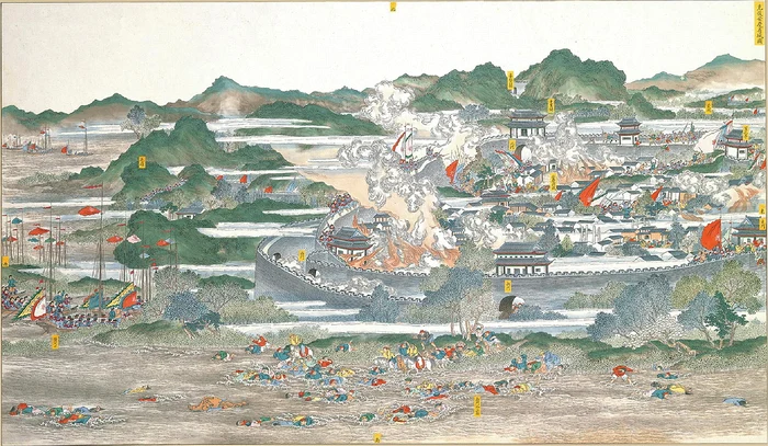 Siege of a city during the war taiping photo w