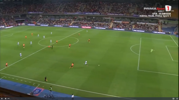 Mora's goal from Basaksehir - Craiova University. Photo: Capture first sport