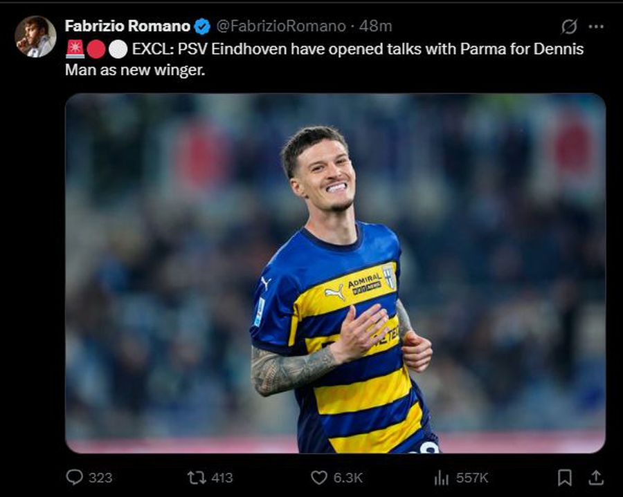 What a transfer would be! Fabrizio Romano reveals the interest for Dennis Man »The Champion in Europe started discussions with Parma