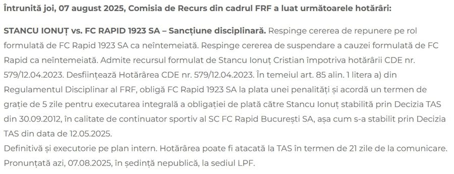 Rapid tremură: la un pas de depunctare și blocarea transferurilor, risc de excludere! » Comisia de Disciplină are miercuri pe masă dosarul care pune pe jar Giuleștiul