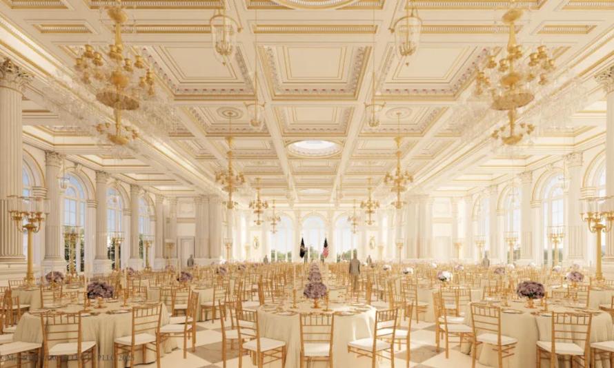 Golden ballroom in the White House. Trump about the investment: and we will put it here