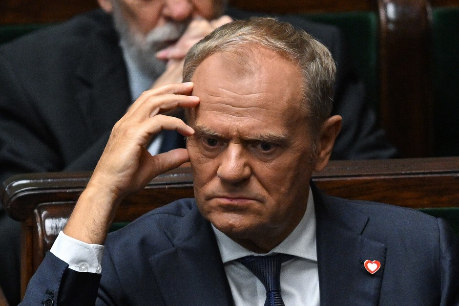 Donald Tusk during the swearing -in ceremony of Karol Nawrocki in the Sejm, August 6, 2025.