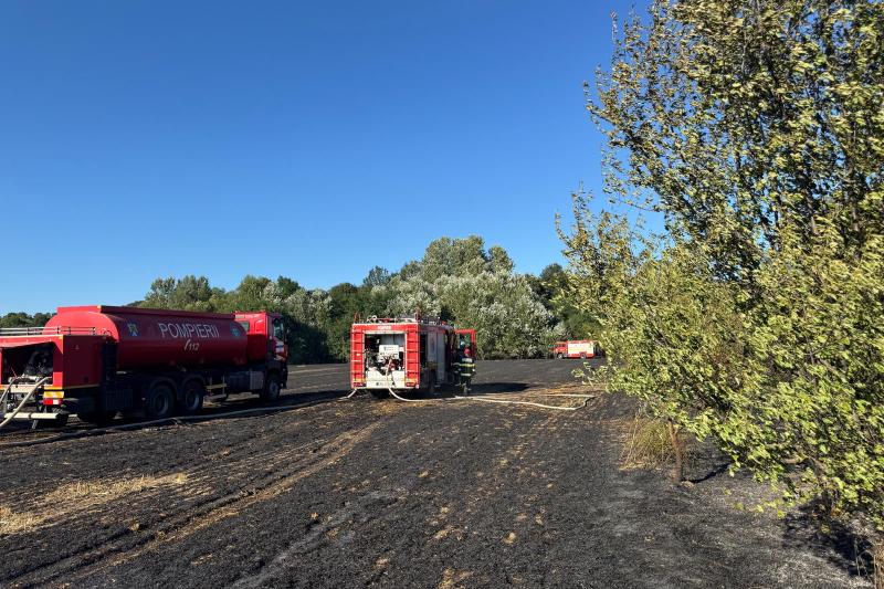 PHOTO / VIDEO FIRE FIRE IN ILFOV. 7 hectares of vegetation and a house, filled with flames / firefighters created protective strips to limit the propagation to the forest
