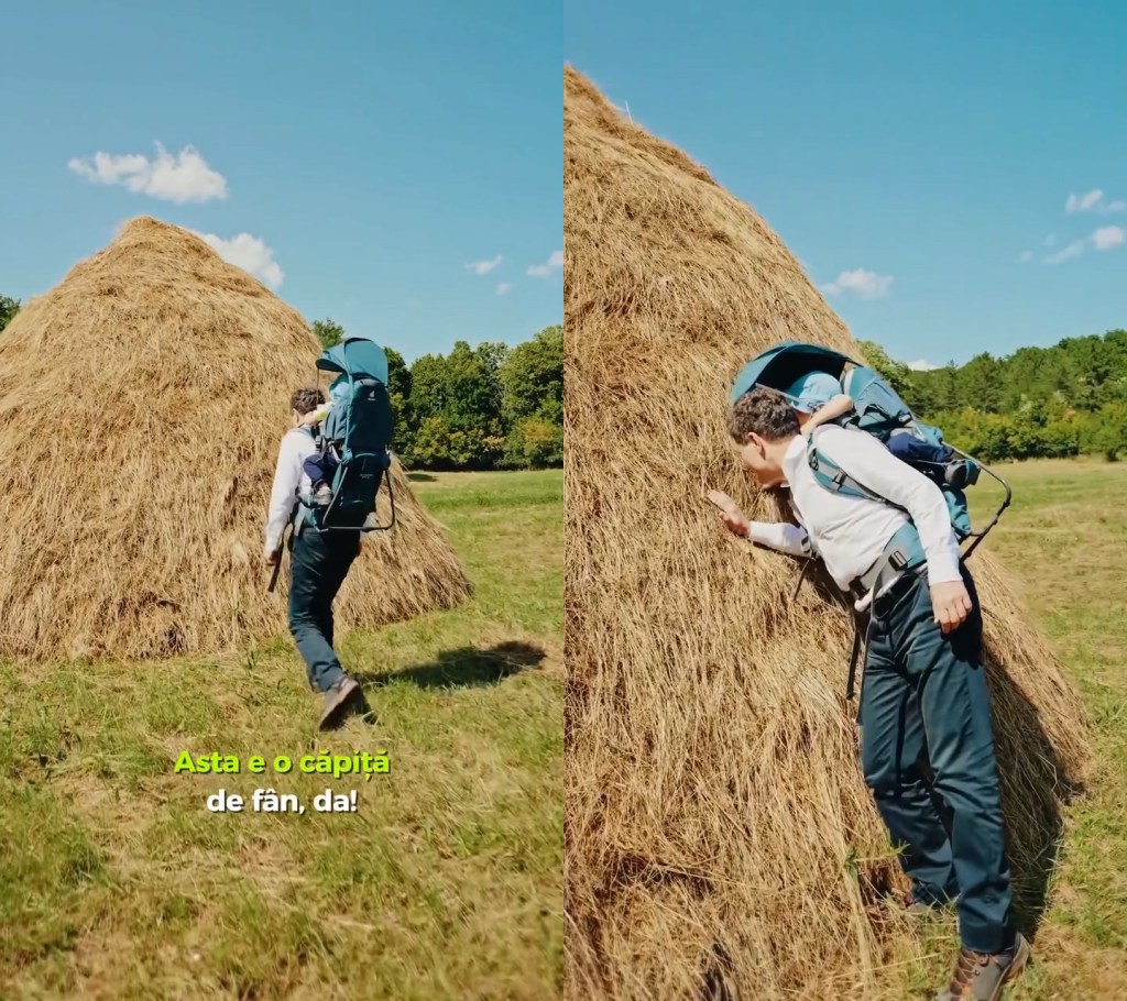 Captures from a clip posted on the Facebook page of President Nicușor Dan.