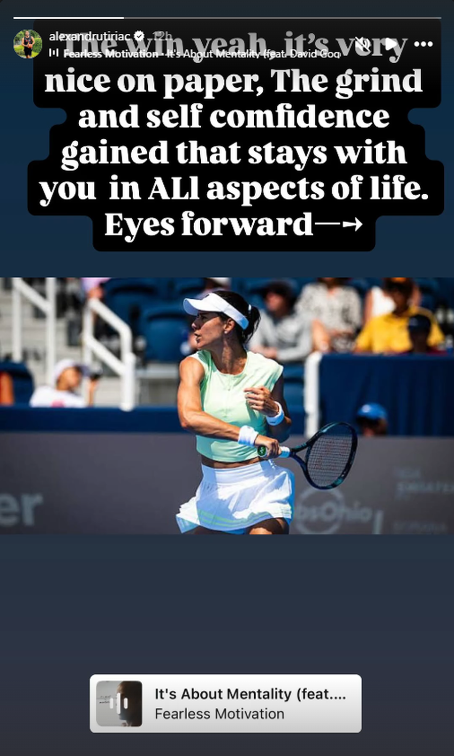 The son of Ion Țiriac reacted after his girlfriend, Sorana Cîrstea, won the final at Cleveland: