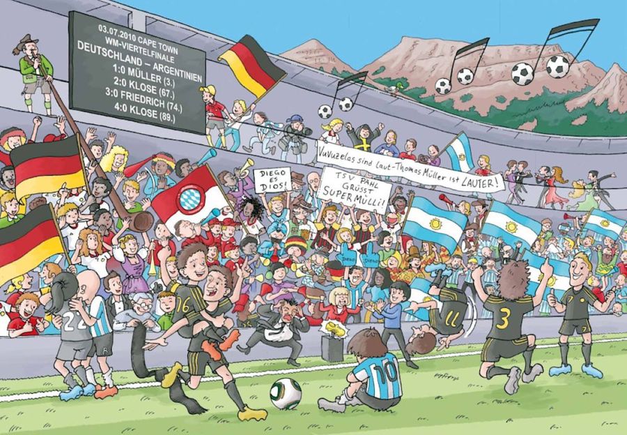 In Germany - Argentina (4-0), at CM 2010, Thomas Muller scored a goal Thomas Muller amused on account of Messi and Neymar in his children's book